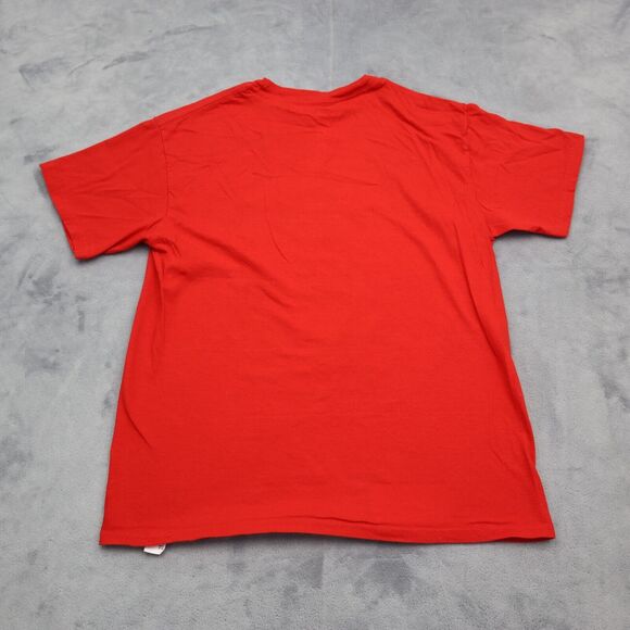 Elf Shirt Boys S Red Short Sleeve Crew Neck Graphic Print Cotton Casual Tee - Picture 9 of 14